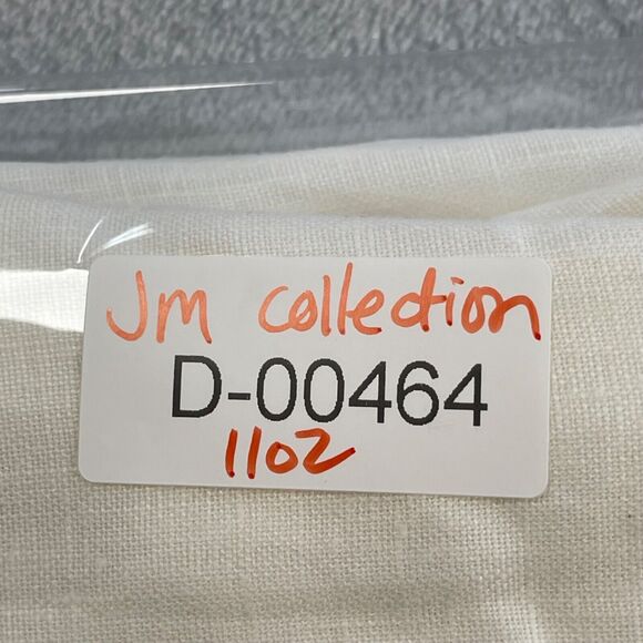 JM Collection Shirt Womens 10 White 100% Linen with Cotton Eyelet Trim Sequins - Picture 15 of 15